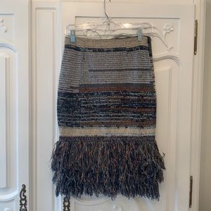 Anthropologie Knit skirt with fringe detail